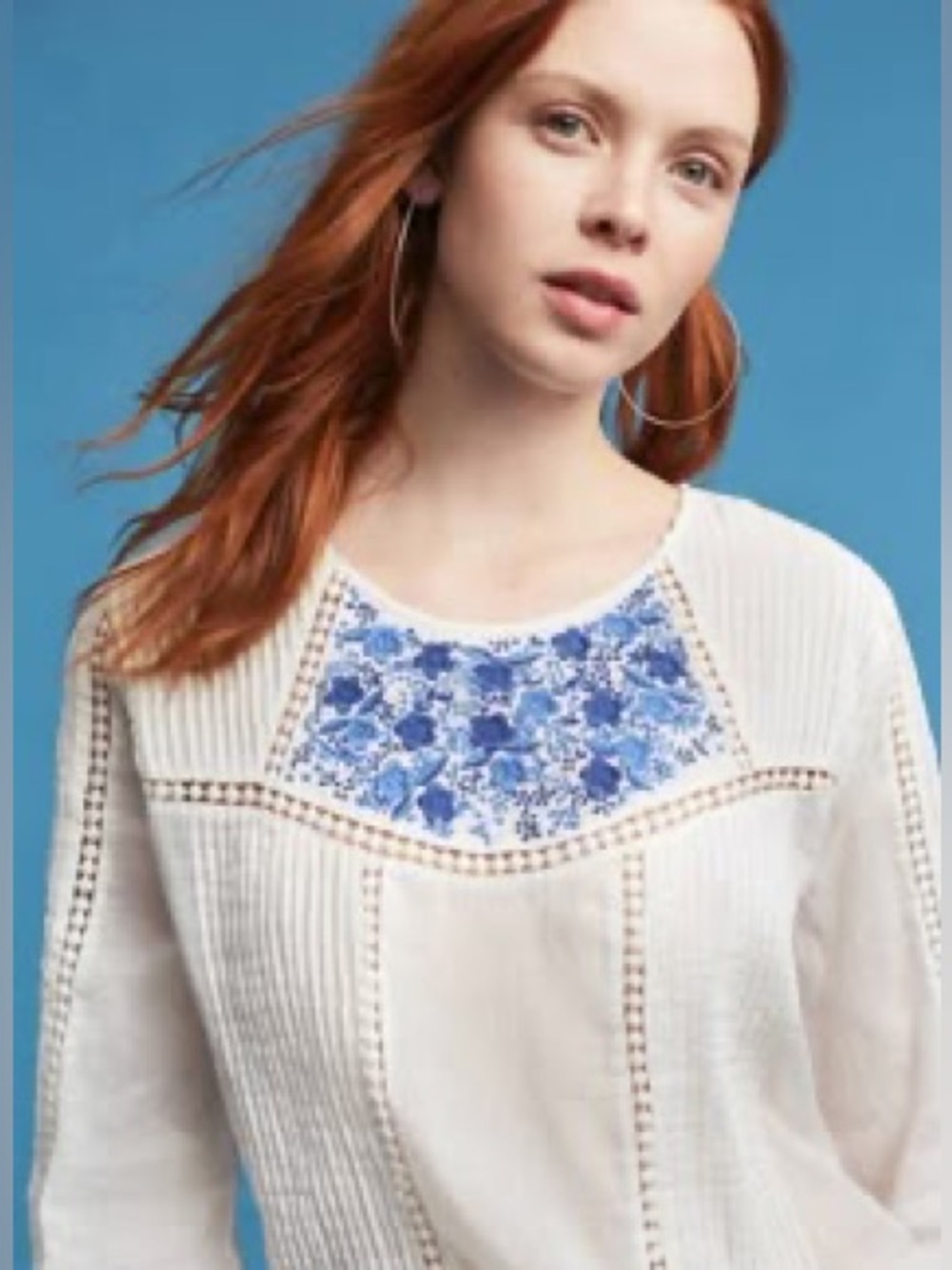 Anthropologie Pyrus embroidered top